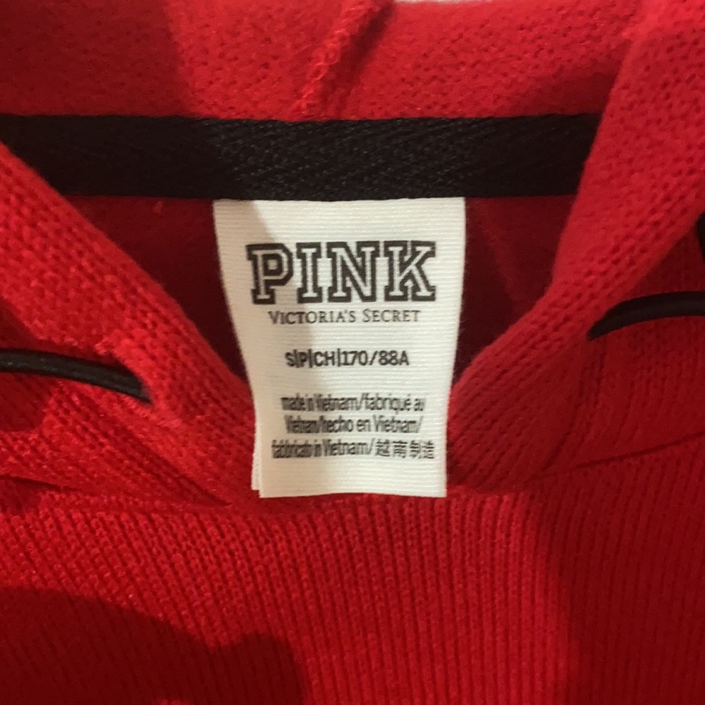 Pink Victoria Secret cropped hoodie. - Picture 2 of 4